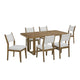 Meny 7pc Dining Table Set | 72" Top w Sled Base | Walnut Oak Brown