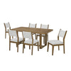 Meny 7pc Dining Table Set | 72" Top w Sled Base | Walnut Oak Brown