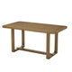 Meny 7pc Dining Table Set | 72" Top w Sled Base | Walnut Oak Brown