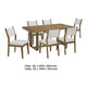 Meny 7pc Dining Table Set | 72" Top w Sled Base | Walnut Oak Brown