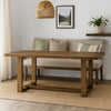 Meny 7pc Dining Table Set | 72" Top w Sled Base | Walnut Oak Brown