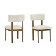 Meny 7pc Dining Set | Beige Sherpa Chairs | 70" Walnut Oak Brown Top