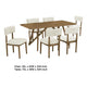 Meny 7pc Dining Set | Beige Sherpa Chairs | 70" Walnut Oak Brown Top