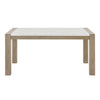 Teny 6pc Dining Set w Chairs & Bench | 66" White Faux Marble | Light Brown