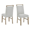 Teny 6pc Dining Set w Chairs & Bench | 66" White Faux Marble | Light Brown