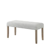 Teny 6pc Dining Set w Chairs & Bench | 66" White Faux Marble | Light Brown