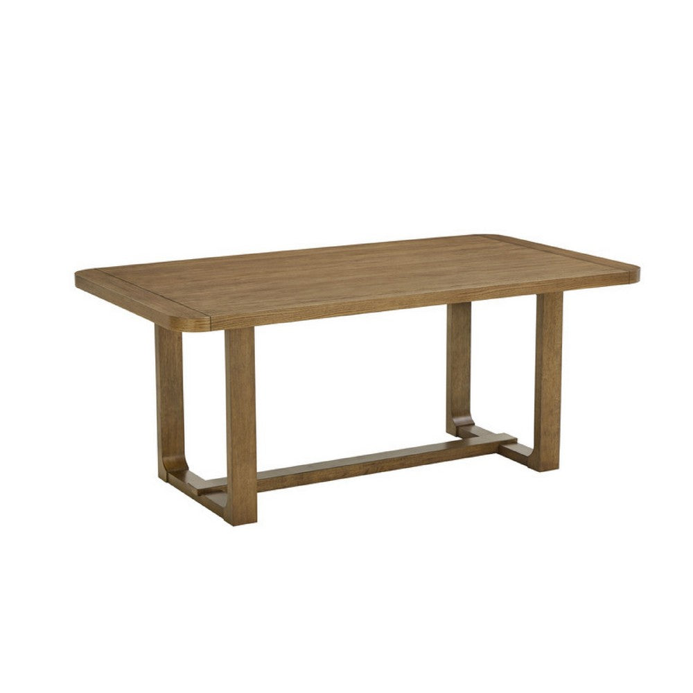 Meny 6pc Dining Table Set with Bench and Chairs | 72" | Walnut Oak Brown