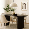 Beny 7pc Dining Table Set | 80" Oval Top | Low Back Chairs | Dark Gray Oak