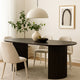 Beny 7pc Dining Table Set | 80" Oval Top | Low Back Chairs | Dark Gray Oak