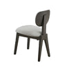 Beny 7pc Dining Table Set | 54" Round White | Low Back Chairs | Dark Gray