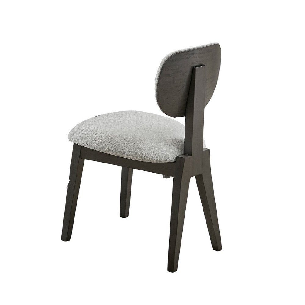 Beny 7pc Dining Table Set | 54" Round White | Low Back Chairs | Dark Gray