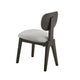 Beny 7pc Dining Table Set | 54" Round White | Low Back Chairs | Dark Gray