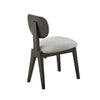 Beny 7pc Dining Table Set | 54" Round White | Low Back Chairs | Dark Gray