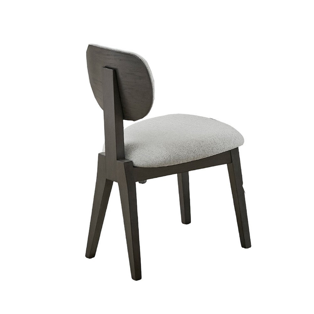 Beny 7pc Dining Table Set | 54" Round White | Low Back Chairs | Dark Gray