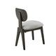 Beny 7pc Dining Table Set | 54" Round White | Low Back Chairs | Dark Gray