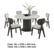 Beny 7pc Dining Table Set | 54" Round White | Low Back Chairs | Dark Gray