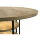 Lemy 7pc Dining Table Set | 59" Round Top w 2 LED Shelves | Oak Brown
