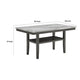 Jeny Dining Table | 60" Faux Marble Top w Lower Shelf | Dark Gray