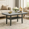 Jeny Dining Table | 60" Faux Marble Top w Lower Shelf | Dark Gray