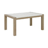 Teny Dining Table | 66" White Faux Marble Top | Light Brown oak