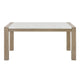 Teny Dining Table | 66" White Faux Marble Top | Light Brown oak