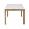 Teny Dining Table | 66" White Faux Marble Top | Light Brown oak