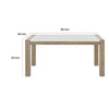 Teny Dining Table | 66" White Faux Marble Top | Light Brown oak