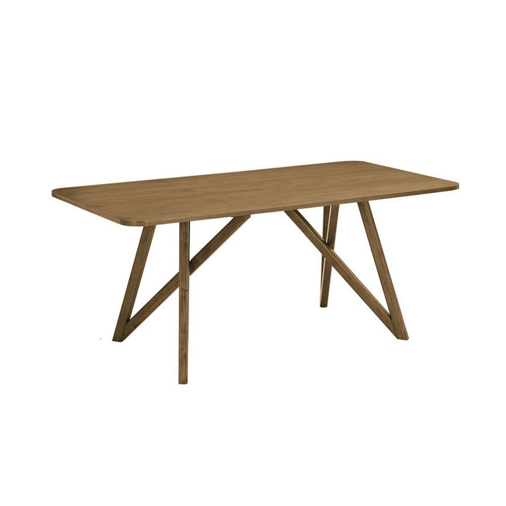 Meny Dining Table | 70" Rectangular Top | Walnut Brown Oak Cross Base
