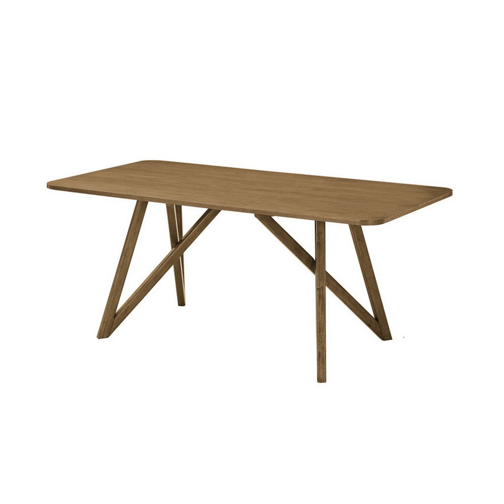 Meny Dining Table | 70" Rectangular Top | Walnut Brown Oak Cross Base