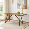 Meny Dining Table | 70" Rectangular Top | Walnut Brown Oak Cross Base