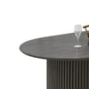 Beny Dining Table | 80" Oval Top | Dual Pedestal Base | Dark Gray Oak