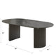 Beny Dining Table | 80" Oval Top | Dual Pedestal Base | Dark Gray Oak