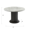 Beny Dining Table | 54" Round White Faux Marble Top | Dark Gray Oak