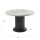 Beny Dining Table | 54" Round White Faux Marble Top | Dark Gray Oak