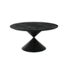 Memy Dining Table | 59" Round Top w Hourglass Base | Ebony Black