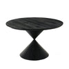 Memy Dining Table | 59" Round Top w Hourglass Base | Ebony Black