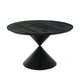 Memy Dining Table | 59" Round Top w Hourglass Base | Ebony Black