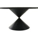 Memy Dining Table | 59" Round Top w Hourglass Base | Ebony Black