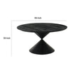 Memy Dining Table | 59" Round Top w Hourglass Base | Ebony Black