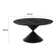 Memy Dining Table | 59" Round Top w Hourglass Base | Ebony Black