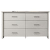Kele Wide Dresser | 6 Drawers w Silver Handles | White Laminate