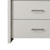 Kele Wide Dresser | 6 Drawers w Silver Handles | White Laminate