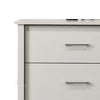 Kele Wide Dresser | 6 Drawers w Silver Handles | White Laminate