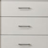 Kele Wide Dresser | 6 Drawers w Silver Handles | White Laminate