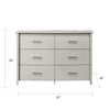 Kele Wide Dresser | 6 Drawers w Silver Handles | White Laminate