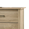 Kele Wide Dresser | 6 Drawers w Black Handles | Light Oak Brown