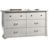 Lara Wide Dresser | 6 Drawer w Black Handles | White Lamination