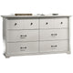 Lara Wide Dresser | 6 Drawer w Black Handles | White Lamination