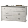 Lara Wide Dresser | 6 Drawer w Black Handles | White Lamination