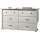 Lara Wide Dresser | 6 Drawer w Black Handles | White Lamination